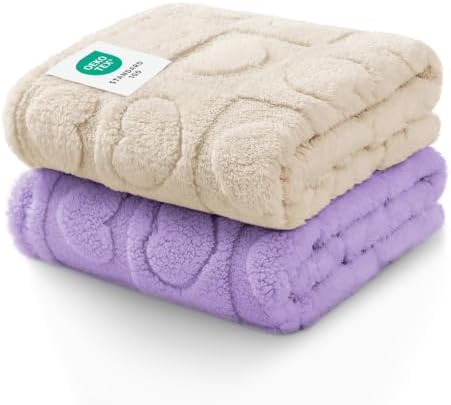 Luciphia 2 Pack Small Dog Blanket, Cozy Fleece Throw for Puppy Cat,57"x40" by luciphia
