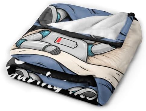 Sleepy Robot Blanket Throw Gift for Girls Women 60"X50" - Image 5