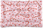 Dog Bed Mat Candy Cane Christmas Pink Washable Anti Slip Bottom Comfy Kennel Pad Cat Crate Mat Dog Pet Pad 18 x 24 Inches by Mazeann