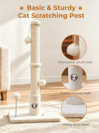 Woochpet Funny Cat Scratching Posts Sturdy Scratcher Posts 33'' Off White - Image 6