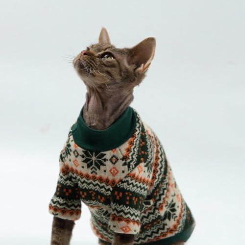 Cat Festive Sweater Pullover, Soft Warm Christmas Clothes (Brown, XL) - Image 5