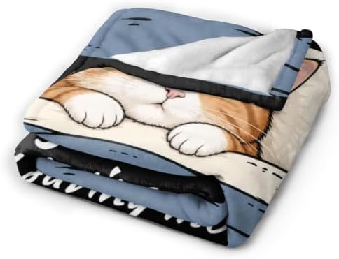 Sleepy Orange Cat Blanket Throw Gift for Girls Women 80"X60" - Image 5