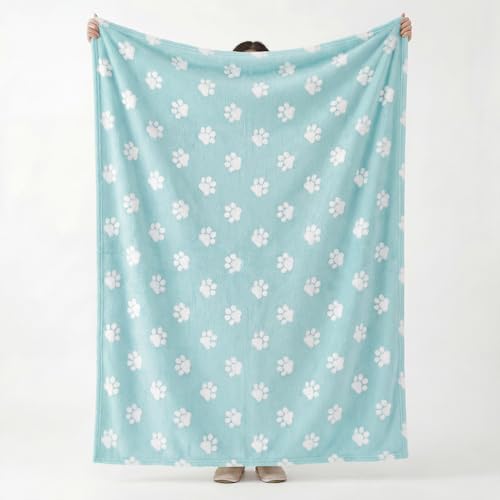 Horaldaily Blue Dog Paw Shape 3D Textured Throw Blanket 60x80 - Image 4