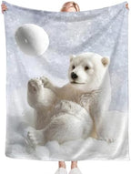 Polar Bear Blanket for Girls Women Boys Men Adults Kids Soft Cozy Fleece Cute White Bears Throw Blankets Gifts Warm Flannel Plush Lightweight Decorative for Couch Bed Sofa 60"X50" - Image 6