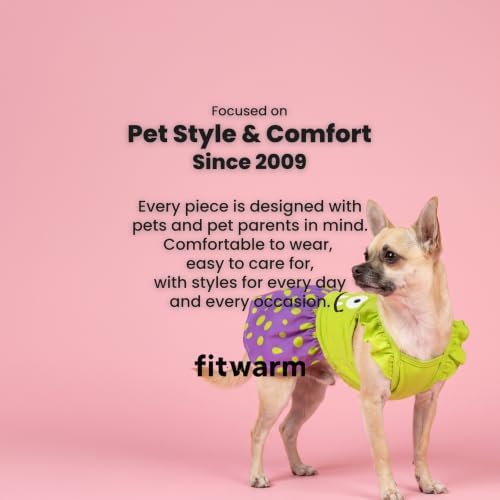 Fitwarm Monster Ruffle Dog Dress, Spooky Halloween Costumes for Small Girl Dogs, Funny Pet Outfit, Green, Purple, XXS - Image 5
