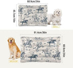 Dog Bed Mat Cowboys Horse Western Washable Anti-Slip Bottom Comfy Kennel Pad Cat Crate Pet Pad 18 x 24 Inches - Image 2