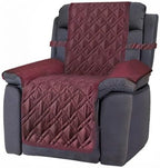 Ameritex Waterproof Nonslip Recliner Cover Stay in Place, Dog Chair Cover Furniture Protector, Ideal Recliner Slipcovers for Pets and Kids (Burgundy, 30'')