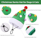 Dog Santa Hat for Christmas Cat Festival Costume Christmas Tree Shape Hat - Image 2
