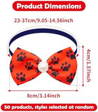 PET SHOW 50 Pack Paw Small Dog Collar Bow Ties Bulk Puppy Cats Adjustable Bowties for Medium Dogs Bowknots Holiday Party Ties Pet Grooming Accessories Assorted Randomly - Image 2