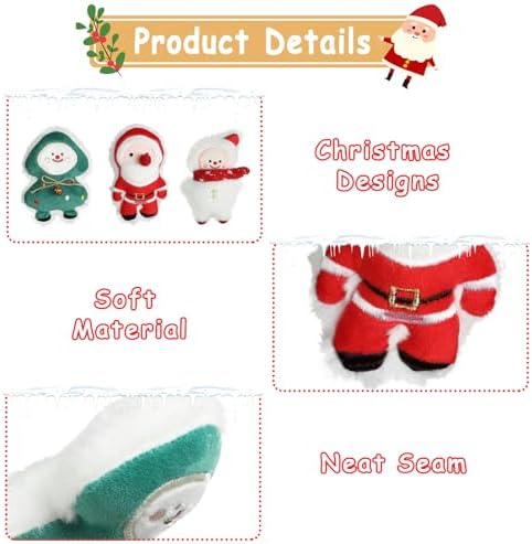 FOIMAS 3pcs Christmas Catnip Toys,Xmas Cat Toys Plush Santa Claus Snowman Tree Interactive Chew Bite Toys for Cat Kitten Indoor - Image 3