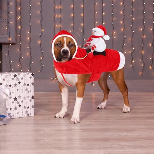 BWOGUE Santa Dog Costume, Dog Christmas Outfit, Santa Rider Costume, Size S - Image 5