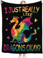 Dragon Blanket for Girls Women Boys Men Adults Kids Soft Cozy Fleece Dragon Lovers Throw Blankets Gifts Warm Flannel Plush Lightweight Decor for Couch Bed Sofa 60"X50" - Image 6
