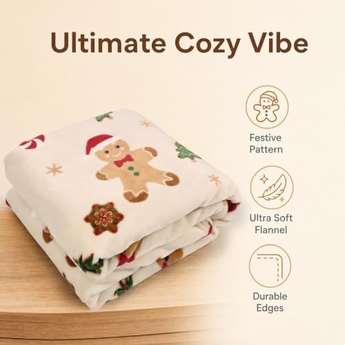 Christmas Gingerbread Throw Blanket for Couch,50x60 Inches - Image 5