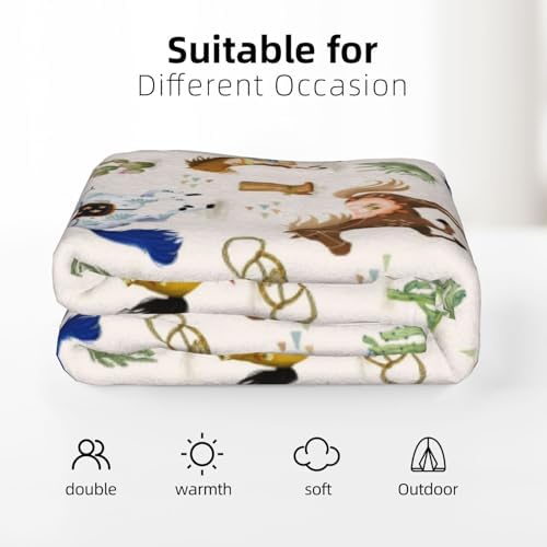 Horses Flannel Fleece Throw Blanket, Cozy Soft Warm Blankets for Couch Bed Travel, for Women Men Kids 80"x60" - Image 6