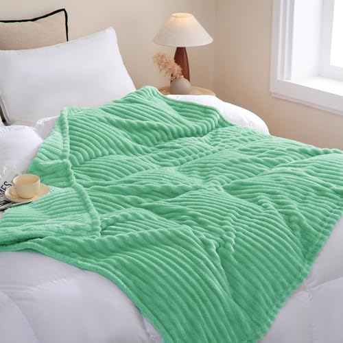Mint Green Fleece Throw Blanket 60”×80” for Couch Sofa Livingroom - Image 3