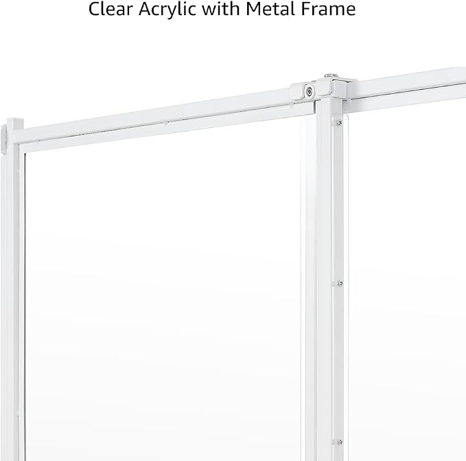 beeNbkks Clear Ferret Gate, Step Over Short Dog Barrier | 24" Tall Transparent Acrylic, Fits 22"-39" Wide Openings, No Drilling Pressure Mounted, Safely Blocks Ferrets & Small Dogs