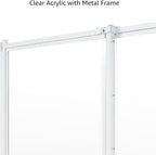 beeNbkks Clear Ferret Gate, Step Over Short Dog Barrier | 24" Tall Transparent Acrylic, Fits 22"-39" Wide Openings, No Drilling Pressure Mounted, Safely Blocks Ferrets & Small Dogs