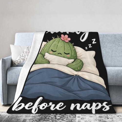 Sleepy Cactus Blanket Throw Gift for Girls Women 50"X40" - Image 4
