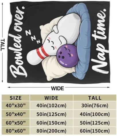 Sleepy Bowling Blanket Throw Gift for Girls Women 50"X40" - Image 7