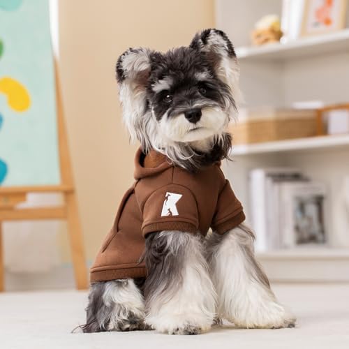 Koneseve Dog Hoodie & Cat Sweater, Warm Fleece Hooded Soft Winter Sweatshirt for All Breeds, Cozy Pet Clothes, Brown, 3XL - Image 5