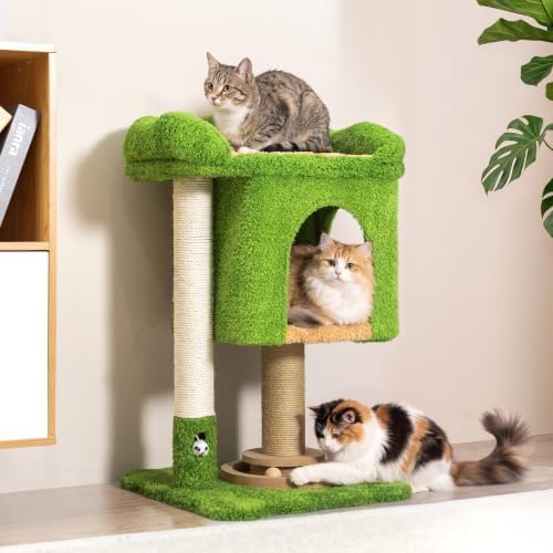 WOOCHPET Cat Tree with Sisal Scratching Posts and Cat Toys for Indoor Kittens by WOOCHPET