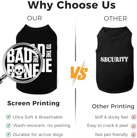 BINGPET Bad to The Bone Dog Shirt, Soft Cotton T-Shirt, Halloween Costumes - Image 4
