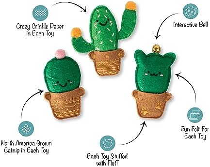 Fringe Studio Plush Cat Toy Set, Cat-Us Friends, Mini 3 Piece Set, Pet Shop Collection (904033) - Image 2