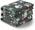 Luciphia 1 Pack 3 Blankets Fluffy Premium Fleece Pet Blanket Flannel Paw Printed Throw for Dog Cat(Large 41x31'', Grey) by luciphia