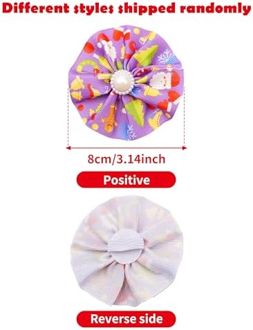 PET SHOW 50 Pack Christmas Dog Collar Flowers and Bows Bulk Random Assorted Xmas Small Medium Large Dogs Girl Boy Cats Attachments Slide on Collars Harness Pet Costume Grooming Accessories - Image 2