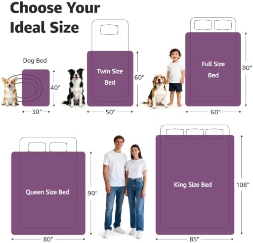 LOOBANI Waterproof Dog Blanket for Small Dogs, Pet Blanket 30" x 40" Purple - Image 6