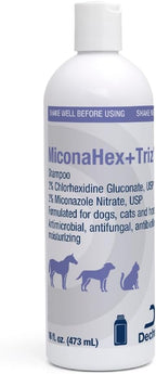 MiconaHex+Triz Shampoo for Dogs, Cats and Horses, 16 oz, Unscented | Antibiofilm, Moisturizing; Packaging May Vary
