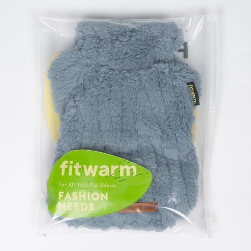 Fitwarm Collared Neck Dog Sweater Pajamas, Warm Winter Dog Clothes for Small Dogs Boy Girl, Fuzzy Pet Onesie with Feet, Steel Blue, XL - Image 7