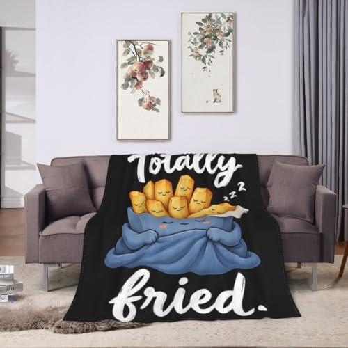 Sleepy Fries Blanket Throw Gift for Girls Women 80"X60" - Image 3