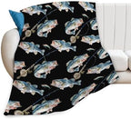 Bass Fish Blanket for Girls Women Boys Men Adults Kids Soft Cozy Fleece Fishing Throw Blankets Fisherman Gifts Warm Flannel Plush Lightweight Decor for Couch Bed Sofa 60"X50" - Image 2