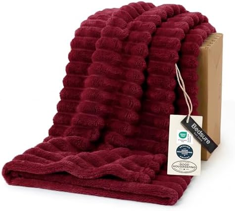 Bedsure Soft Twin XL Blanket for Bed Dorm Deep Red 66"x90" by BEDSURE