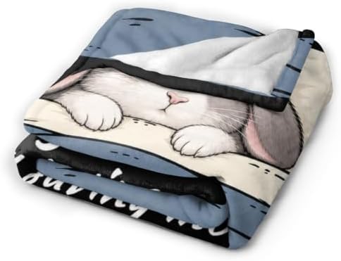 Sleepy Bunny Blanket Throw Gift for Girls Women 50"X40" - Image 5
