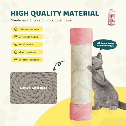 DUMOS 54 Inch Cat Tree Tower with Scratching Posts, Indoor Use - Image 3