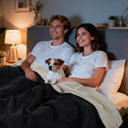 LOOBANI Waterproof Blanket for King Bed, Reversible Flannel 85"x108", Black - Image 5