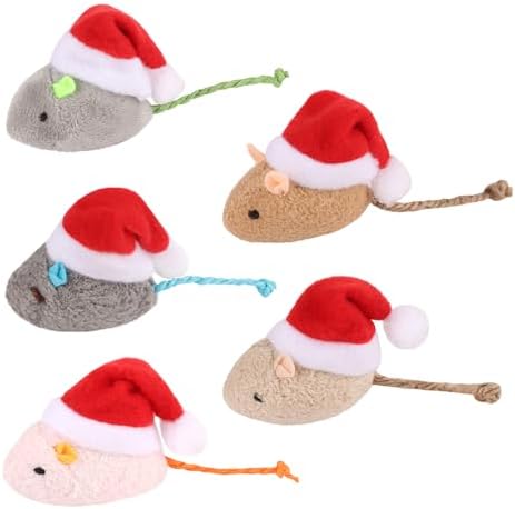 FOIMAS 6pcs Christmas Catnip Toys,Xmas Cat Toys Plush Mouse Interactive Chew Bite Toys for Cat Kitten Indoor by FOIMAS