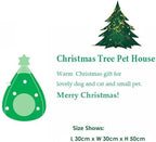 Christmas Cat Beds, Christmas Tree Cat Beds House, Portable Indoor Cat Igloo Xmas Bed Cave for Small Dogs and Small Animals, Green - Image 3