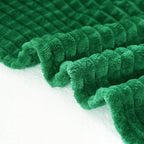 Puncuntex Throw Blanket Classic Green 90"×90" with Square Grid Design - Image 3