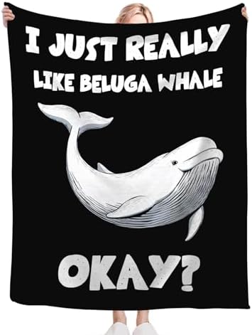 Beluga Whale Blanket for Girls Women Boys Men Adults Kids Soft Cozy Fleece Ocean White Whale Throw Blankets Gifts Warm Flannel Plush Lightweight Decor for Couch Bed Sofa 60"X50" - Image 6