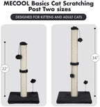 MECOOL 34“ Tall Cat Scratching Post Premium Basics Kitten Scratcher Sisal Scratch Posts Trees with Hanging Ball for Indoor Cats (34 inches for Adult Cats, Charcoal Gray) - Image 6
