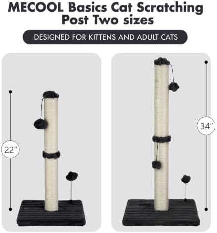 MECOOL Cat Scratching Post Premium Basics Kitten Scratcher Sisal Scratch Posts with Hanging Ball 22in for Kittens or Smaller Cats (22 inches for Kitten,Charcoal Gray) - Image 6