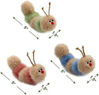Jumpaws Interactive Natural Catnip Toy, with Rattle, Bite Resistant, for All Ages Indoor Cat, Shape of Caterpillar, Kitten Toy (Small/ 3 Pck/Cat Toy) - Image 2