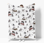 Horaldaily Christmas Black Red Snowman Pine Flannel Throw Blanket 60x80 - Image 4