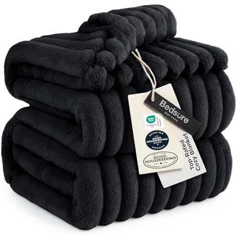 Bedsure Soft King Size Blankets for Bed Black 108"x90" by BEDSURE