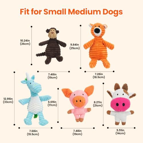 HGB 5 Pack Squeaky Dog Toys for Puppies Small Medium Dogs - Image 6