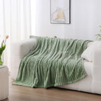Sage Green Fleece Throw Blanket 60”×80” for Couch Sofa Livingroom - Image 5