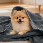 LOOBANI Waterproof Dog Blanket for Small Dogs, Pet Blanket 30" x 40", Grey - Image 3